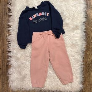 Carter’s 24M Baby Girl Kindness Is Cool Sweatshirt & Pink Jogger Pants Set